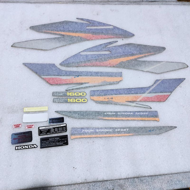 Stiker stripping decal Graphic Honda GL Pro GLpro Neotech 1996 1997 1998 Hitam ungu ori original