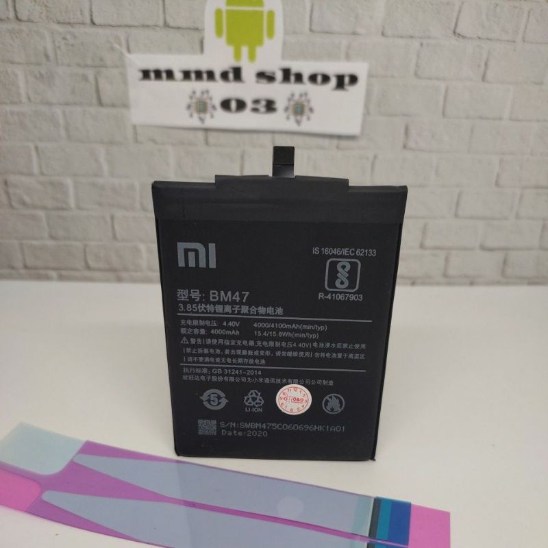 Baterai Original Xiaomi Redmi 4x / 3 / 3s / 3x / 3 Pro / BM47 BM 47 Ori HP Batrai Batre Garansi ( BO