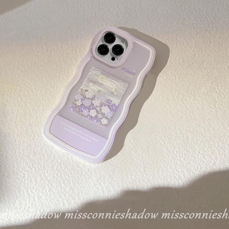 Vivo Y02 Y35 Y12s Y16 Y15s Y21T Y22 Y02s T22s Y75 Y11 Y15 Y12i Y15A Y33s Y12 Y21 Y91C Y17 Y20 Y30 Y11s Y20i Y30i Y91 Y20s G Y21A Y33T Art Lukisan Cat Minyak Flower Wavy Frame Soft Cover