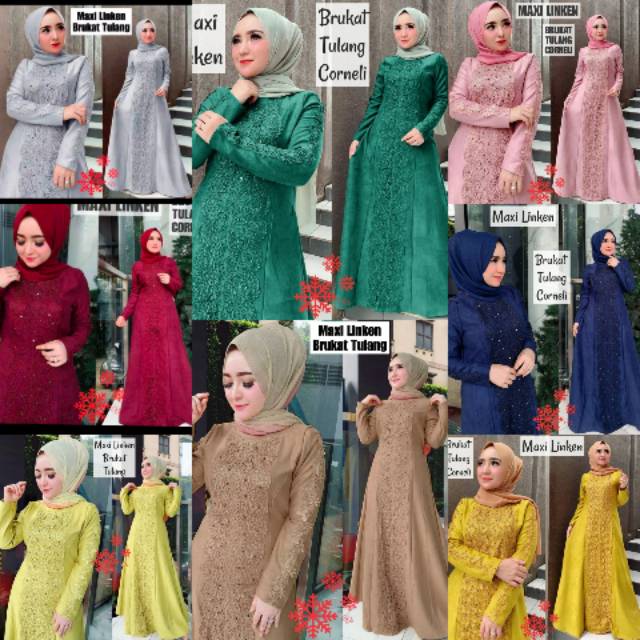 MAXY LINKEN MOSCREPE BRUKAT FASHION WANITA MUSLIM MURAH VSHM ADA VIDEO REAL PICT