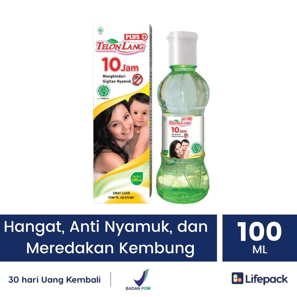 CAP LANG MINYAK TELON PLUS  - Pereda Perut Kembung,Cegah Nyamuk, Menjaga Kehangatan - LIFEPACK-100 ml