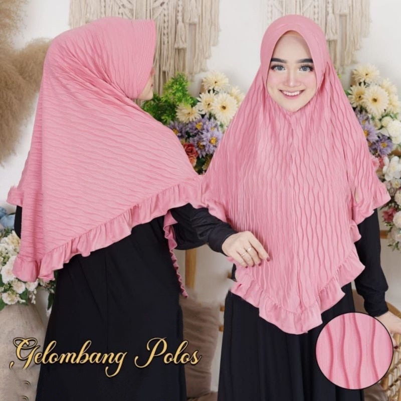 (AMD) HIJAB BERGO GEA RUFFLE REMPEL GELOMBANG CINTA PED ANTEM INSTAN DIAMOND