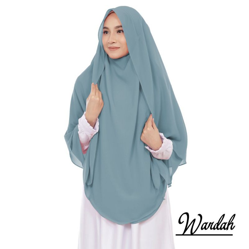 Jilbab Hijab Kerudung Bergo Instan French Khimar Cadar Tali Siti Aminah Niqab Syari Jumbo-Wardah