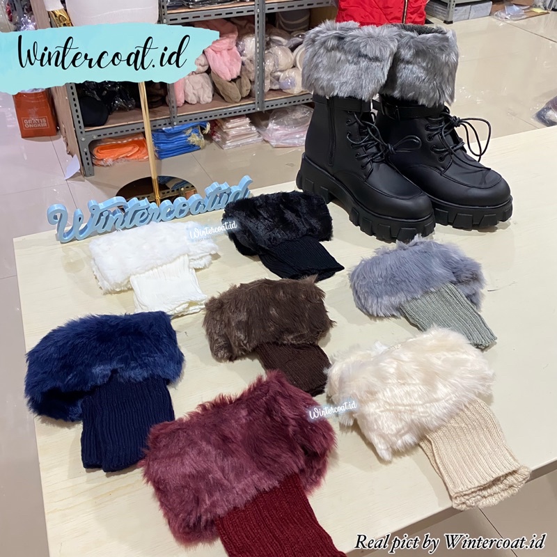 READY INDONESIA Leg warmer penghangat kaki bulu sepatu boots winter musim dingin warm fur