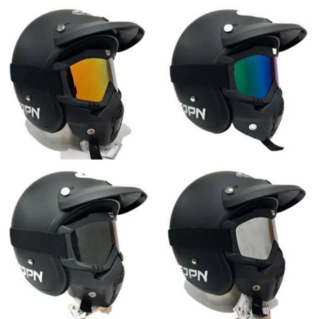 Helm JPN ARC HITAM DOF DENGAM GOGGLE MASK