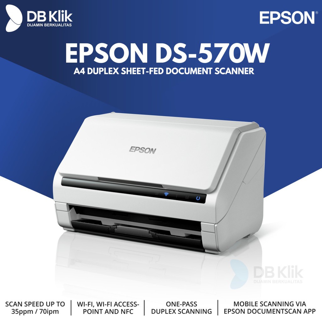 Scanner EPSON DS-570W II A4 Wi-Fi Duplex Sheet-fed Document 300 DPI