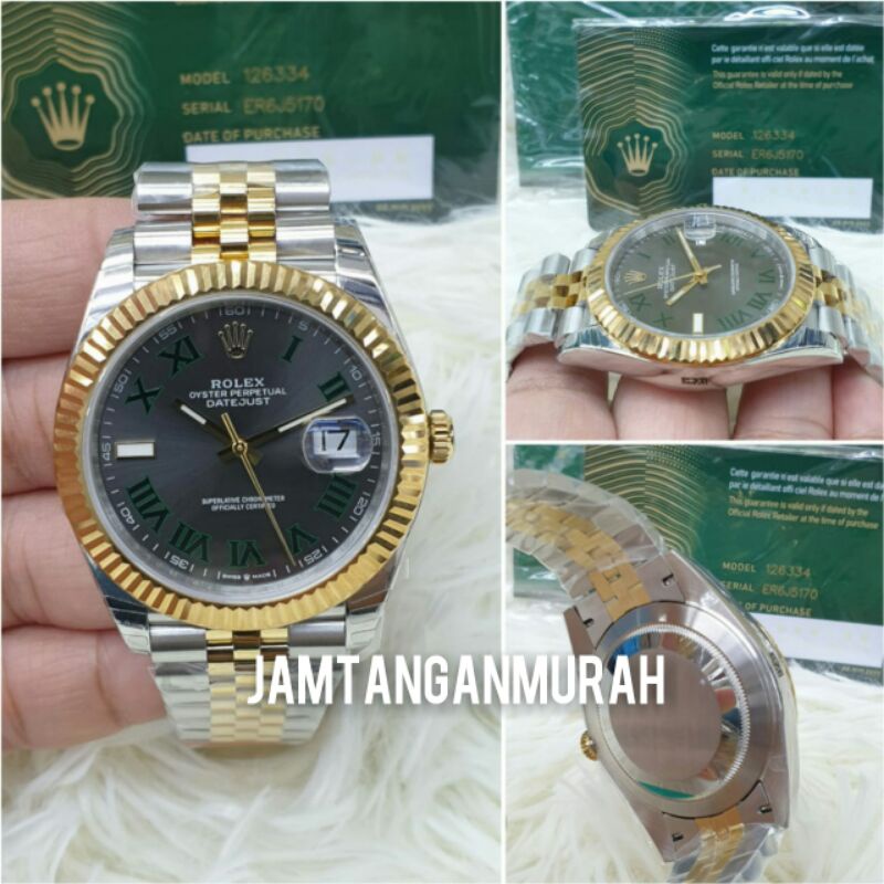 jam tangan pria rolex datejust automatic mesin swiss kualitas original
