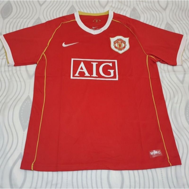 Jersey Baju Bola MU Mancester United Home Retro Klasik Classic Jadul AIG XXL 2XL Musim 2006 2007 200