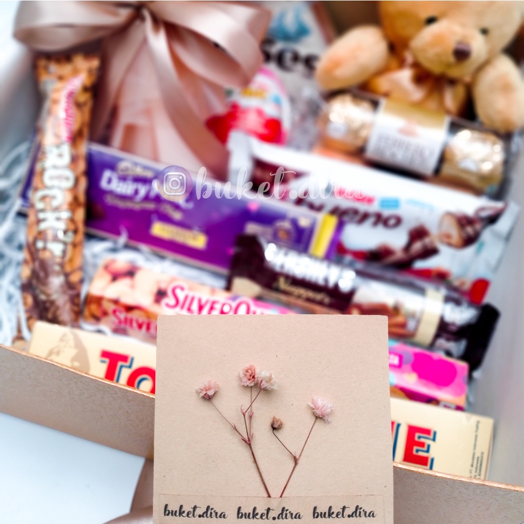 box of happiness - chocolate series / fancy gift box hampers coklat wisuda free k.ucapan+bubble wrap