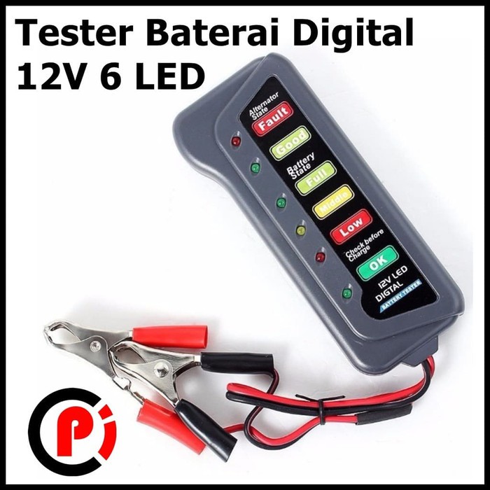 Tirol Tester Uji Aki Baterai Digital 12V 6 LED Type BJ 803