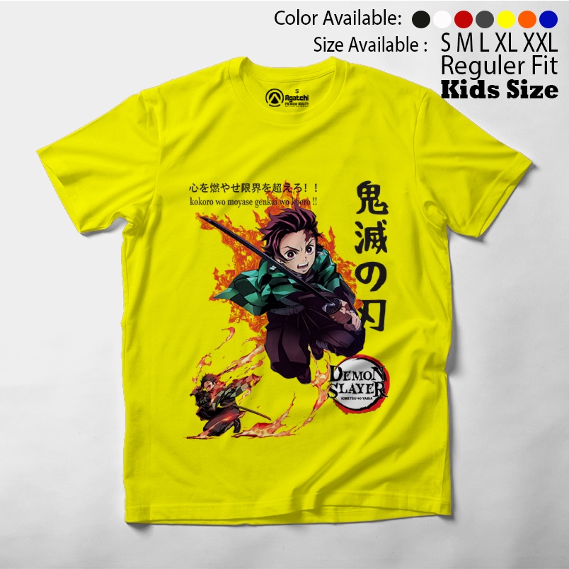 Tanjiro Kamado On FIre - Demon Slayer Kimetsu No Yaiba - Anime / Baju Anak / Kaos Atasan Anak / Kaos Distro Anak / Kids T Shirt