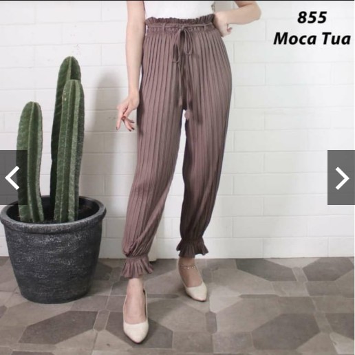 855 KULOT JOGGER PLISKET ALADIN TALI KERUT BAWAHPOLOS PANJANG TALI BELT MURAH GROSIR ABG HYGET