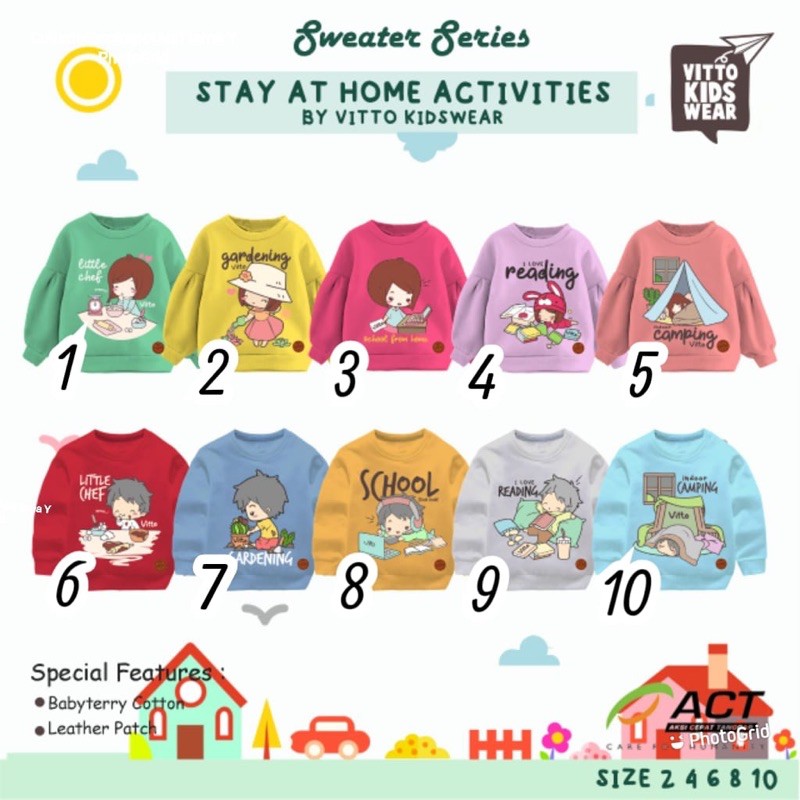 RAF VITTO KIDSWEAR SWEATER STAY AT HOME Kaos Anak