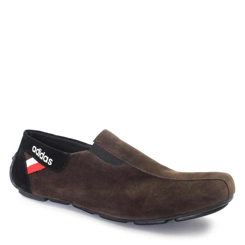 PROMO!! Sepatu Slip On Pria Adidas Messi Coklat Moccasin Suede Selop Kasual Santai Kerja Jalan Laki