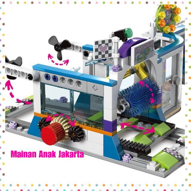 Mainan Lego Bricks 01076 Friends Car Wash Spinning Brushes Girls Club Minifigure Kado Anak