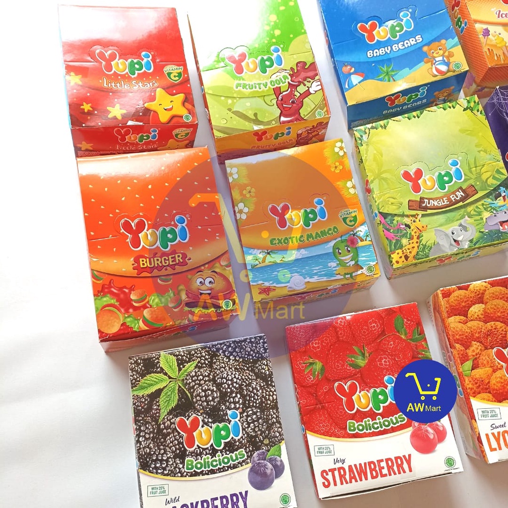 YUPI BOX- ALL VARIAN -  YUPI MARSHMALLOW CHOCO PIE , BABY BEARS, LITTLE STAR, JUNGLE FUN, GUMMI PIZZA, MINI BURGER, BOLICIOUS