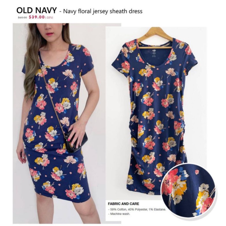 Old navy floral jersey sheath dress