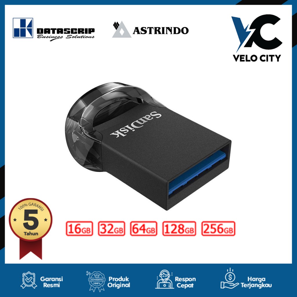 Flashdisk 128GB Sandisk Ultra Fit USB 3.0 CZ430 - Garansi Resmi