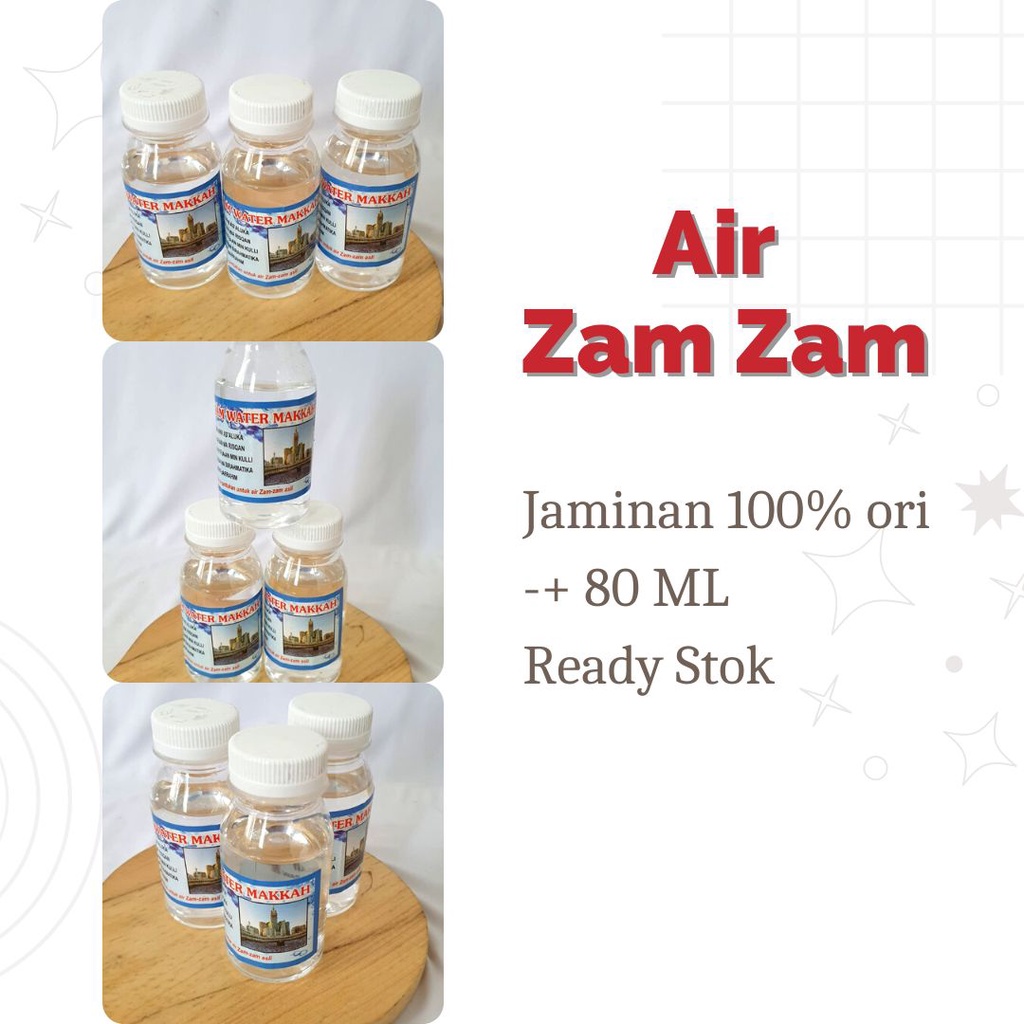 

Air Zam Zam Original 80 ML - Air Zam Zam Asli - Zam Zam Oleh Oleh Haji dan Umrah