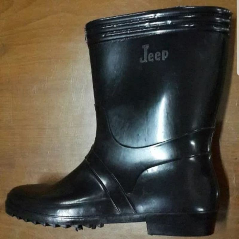  Sepatu  bot pendek hitam murah Jeep Panfix Forbelli karet 