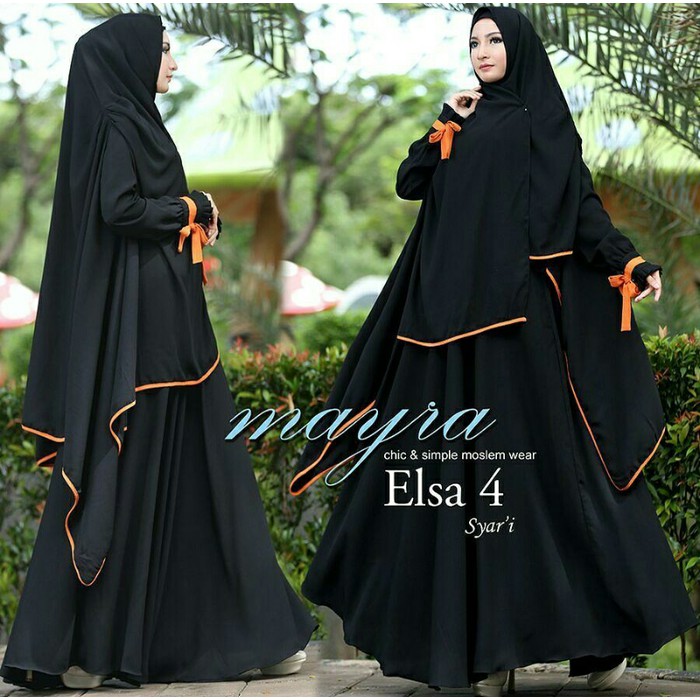 Original Syari Bergo Elsa Mayra Black - Hitam Murah