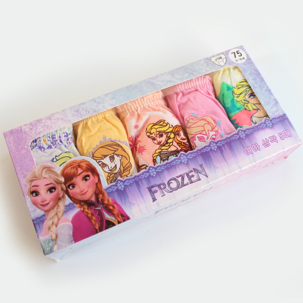 SET 5 Pcs Celana Dalam Anak Perempuan FROZEN Celana Dalam Kolor Anak dengan Box Kolor Anak Perempuan Import