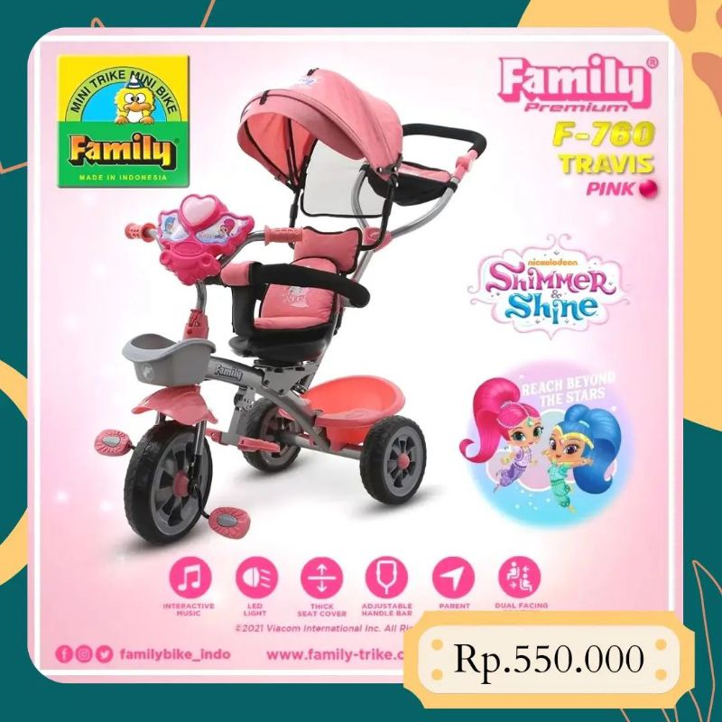 READY STOK SEPEDA FAMILY TRICYCLE FAMILY F-760