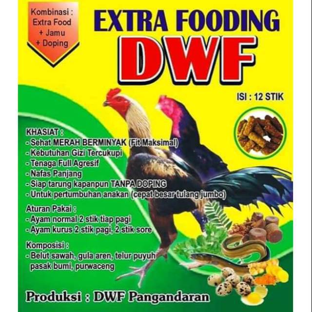 EXTRA FOODING DWF JAMU NUTRISI SARAPAN DOPING HERBAL AYAM DWF 12 STIK