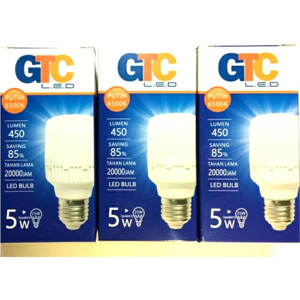 LAMPU LED GTC TABUNG 5 WATT PUTIH BAGUS MURAH SUPER SALE GROSIR LED