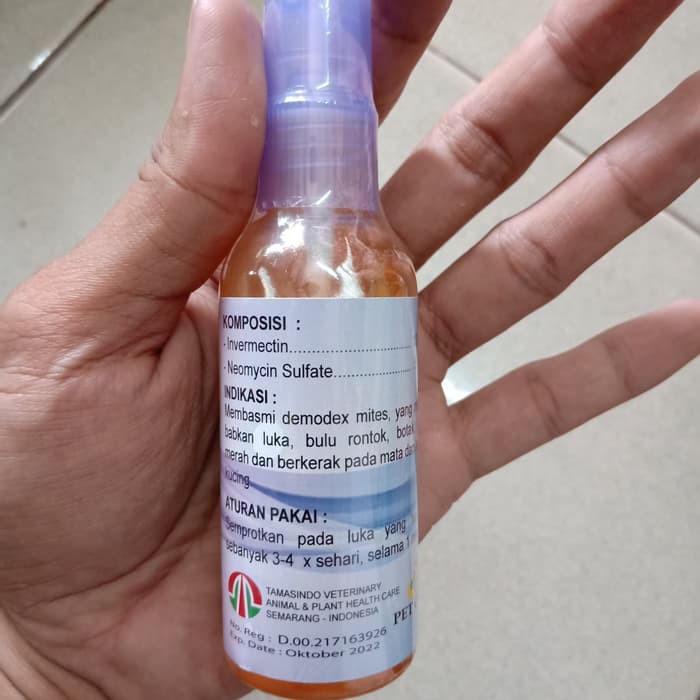 Demodex Spray Cat - Obat Scabies Kucing Anti Kutu Tungau Mites Kudis Jamur Botak Pita Merah Kucing