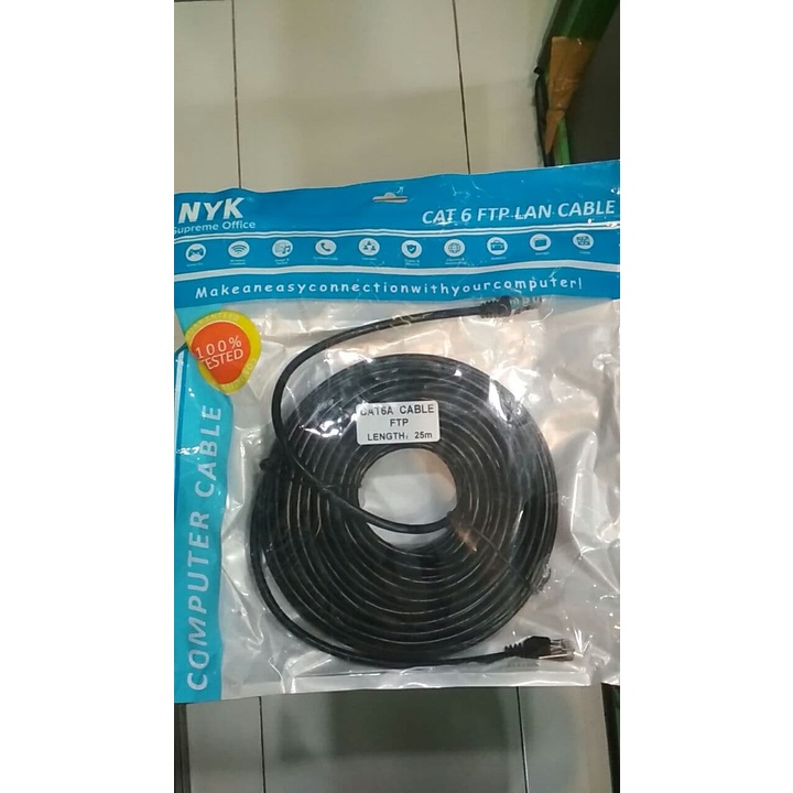 NYK Kabel Lan FTP Cat6A 25Meter Outdoor Internet Ethernet Kable RJ45