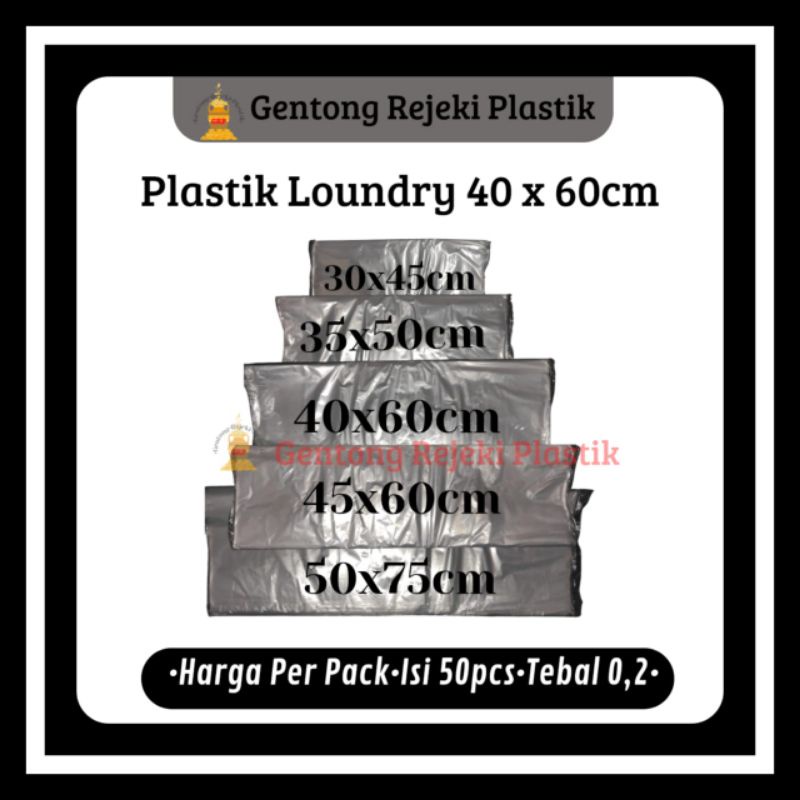 Kantong Plastik PP 40 x 60 Tebal 0.2 / Plastik PP Laundry / Kantong Besar Laundry PP Bening 40x60