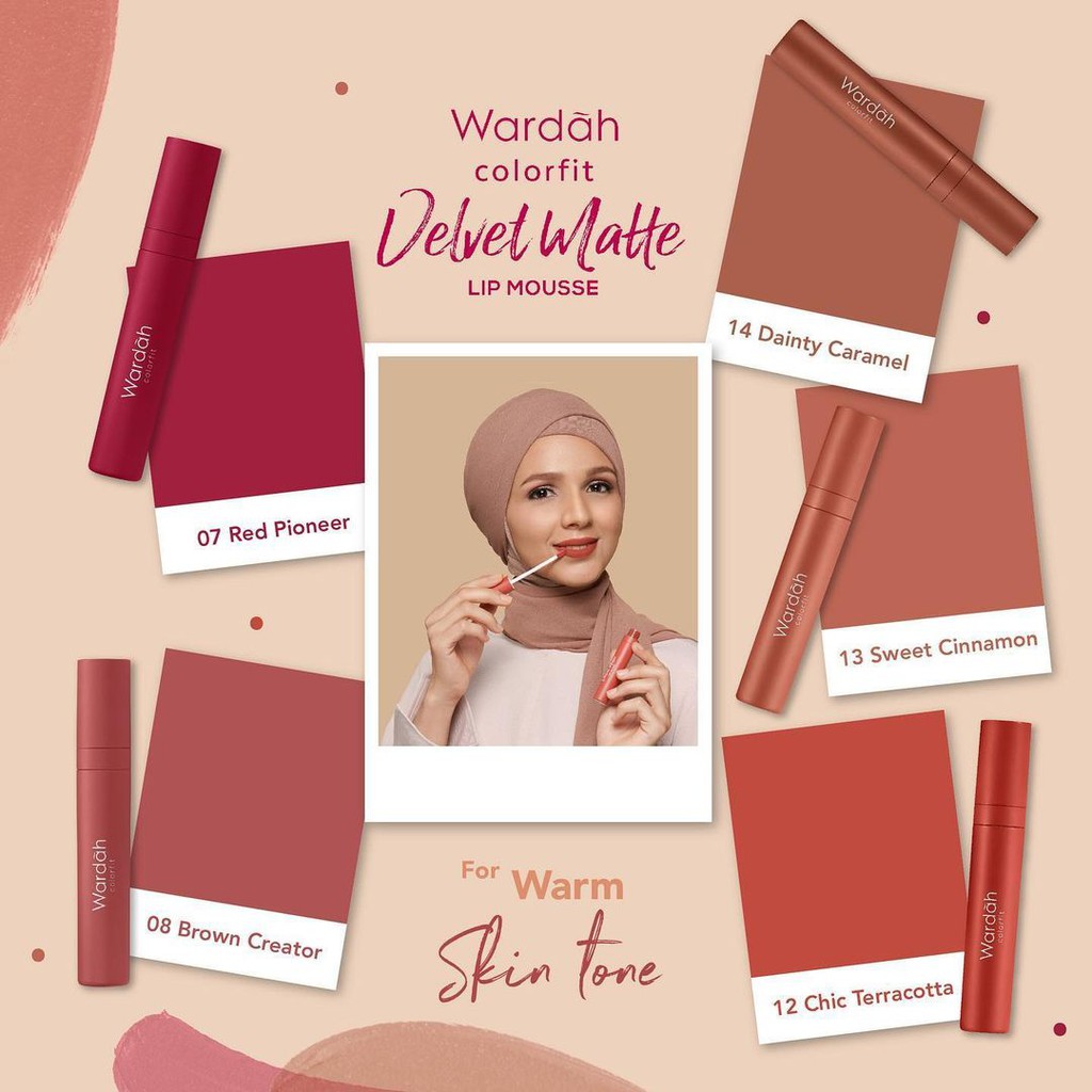 ❤ WARDAH ❤ WARDAH Colorfit Velvet Matte Lip Mousse | Lipstik cair dengan tekstur mousse