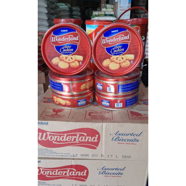 Biskuit Kaleng Wonderland Butter Cookies 300gr 1 dus Isi 6 Harga murah