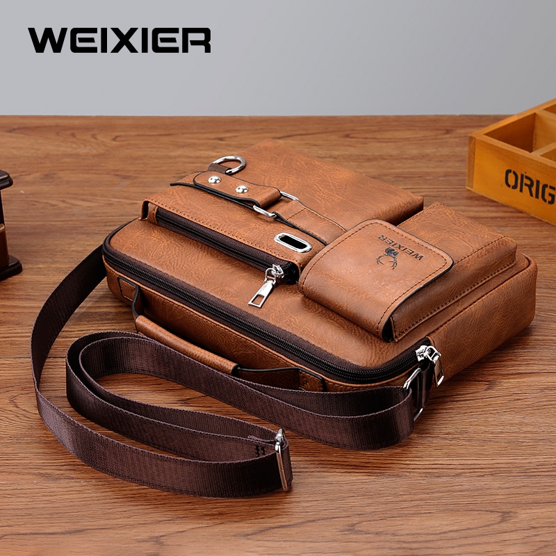 WEIXIER D234 Tas Selempang Pria Kulit Sling Bag Premium WK-SBY