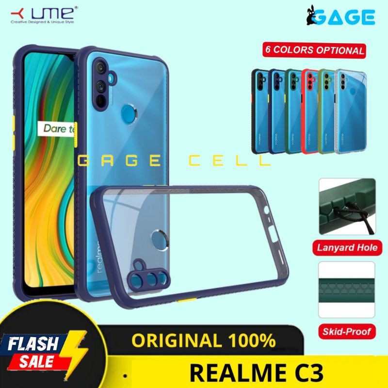 ORIGINAL ✅ SOFTCASE CASE HYBRID FUZE CRYSTAL REALME C3 - CASING HARDCASE REALMI C3 BACK COVER