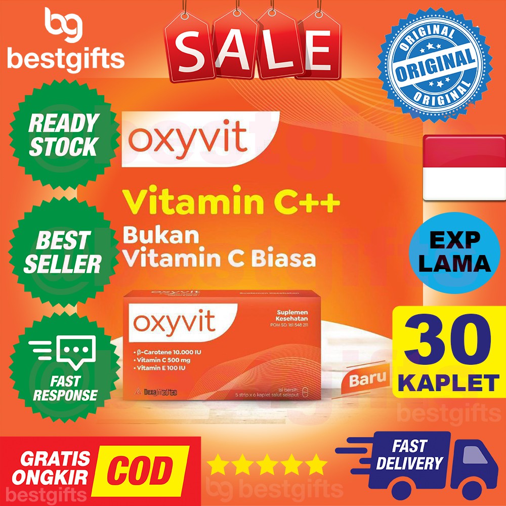 OXYVIT OXY VIT VITAMIN C 500 MG A E ANTIOKSIDAN MULTIVITAMIN IMUN KEKEBALAN TUBUH MATA 30 KAPLET