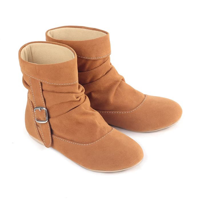 Hot Produk Boots Anak Perempuan Cowboy Sleting Coklat ,, W4633T   Coklat Bk Fiber -  Pesta