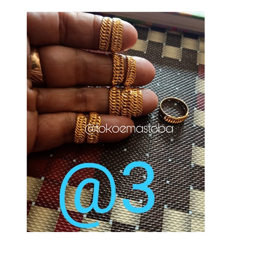 acc Cincin setengah rante emas 24karat 99.9% berat 3 gram