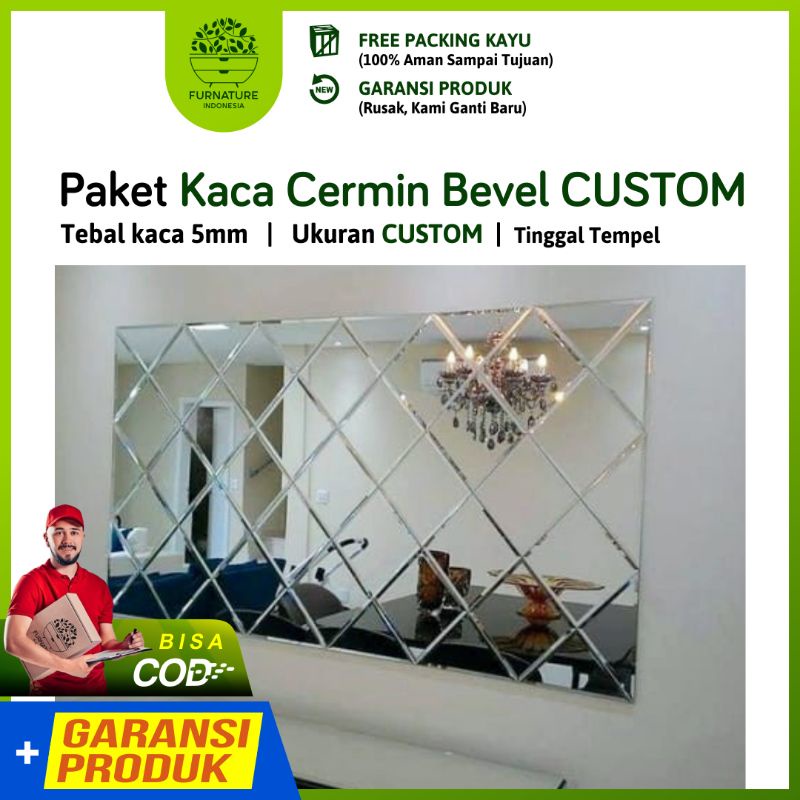 Jual Kaca Cermin Bevel Custom Cermin Dinding Kaca Aesthetic Kaca