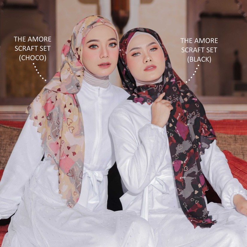 Koyu Hijab Segiempat The Amour Scraft Set Premium Turkey Series