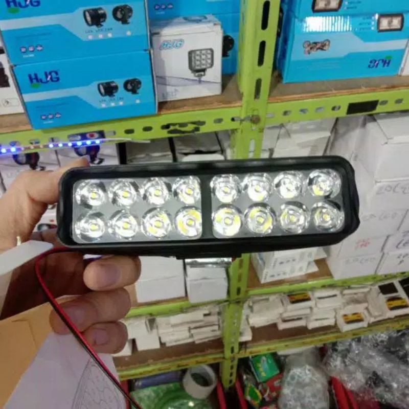 Lampu Tembak Sorot LED 16 Mata  Untuk Motor Mobil DC 12 Volt