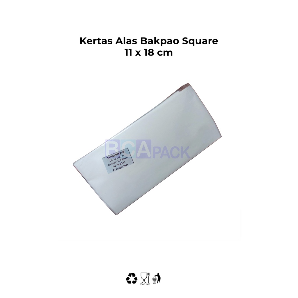 

Kertas Alas Bakpao Rect 11x18cm Paper Bakpau 11 x 18 cm isi 500 pcs