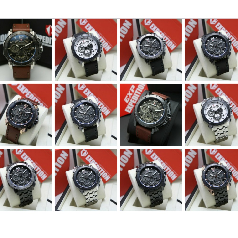 Jam Expedition E6402 E 6402 Original Jam Tangan Pria Tali Kulit.Garansi Resmi 1thn