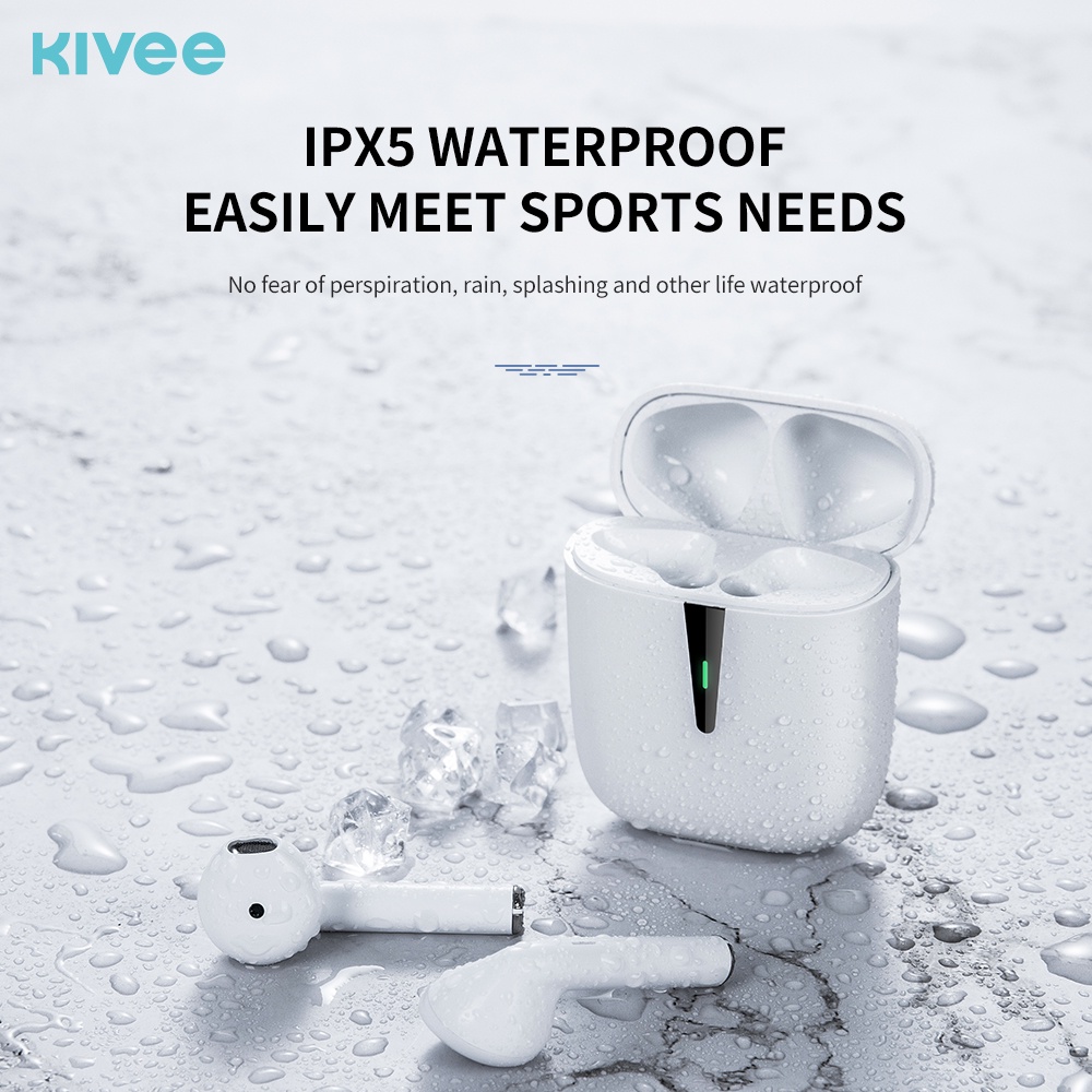 KIVEE Earphone TWS Bluetooth Headset Gaming Original True Wireless Stereo HIFI Noise Cancelling Waterproof-3