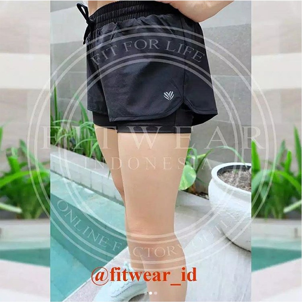  Celana  Lari Wanita  Inner Running Pants Fitness Yoga 