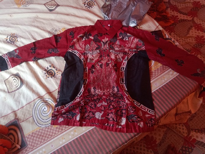 [bisa Cod] Kemeja Batik Pria Lengan Panjang Size M L Xl Xxl Bswart Batik Hrb026