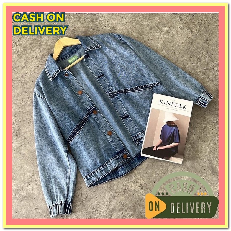 Jaket Jeans Wanita Korea Style Jaket Levis Wanita Import Jaket Perempu Jeje Oversize Denim Jacket