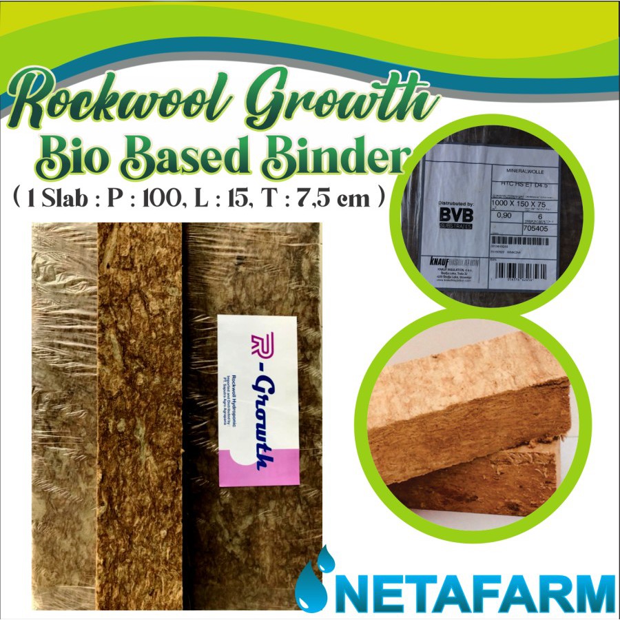 Rockwool R Growth Bio Based Binder 1 Slab ( 100 x 15 x 7,5 cm )