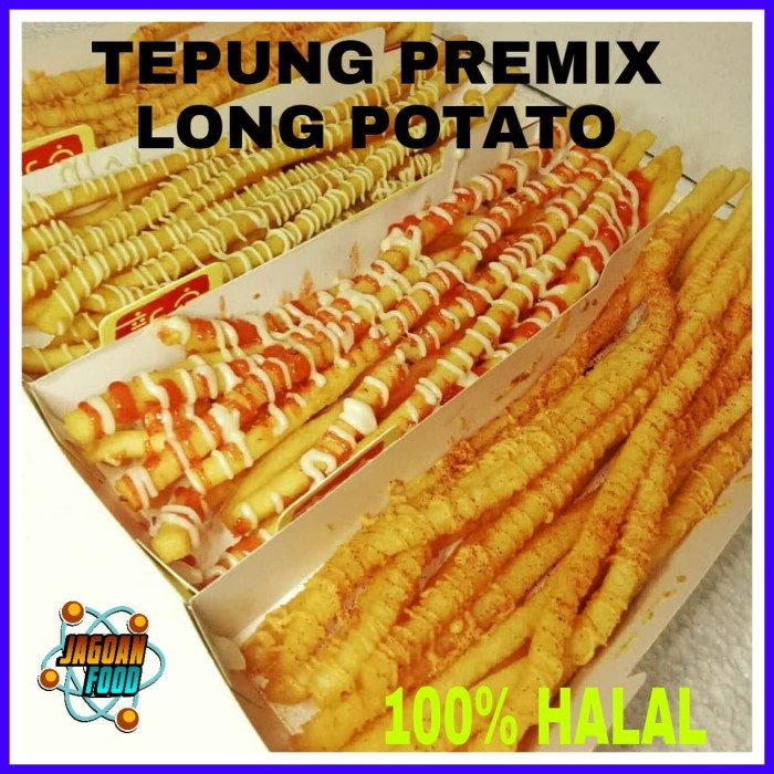 

Tepung premix long potato atau kentang panjang anti gagal 500grm